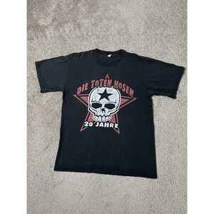 Vintage Mens Tshirt 90s Die Toten Hosen Punk Band Black Tee, Rock Metal, Size M